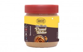 Gourmet Delicacy Natural Crunchy Peanut Butter, Unsweetened  Plastic Jar  350 grams